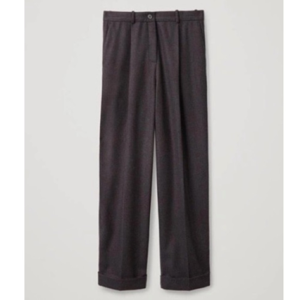 COS Houndstooth Wide-leg Trousers In Blue